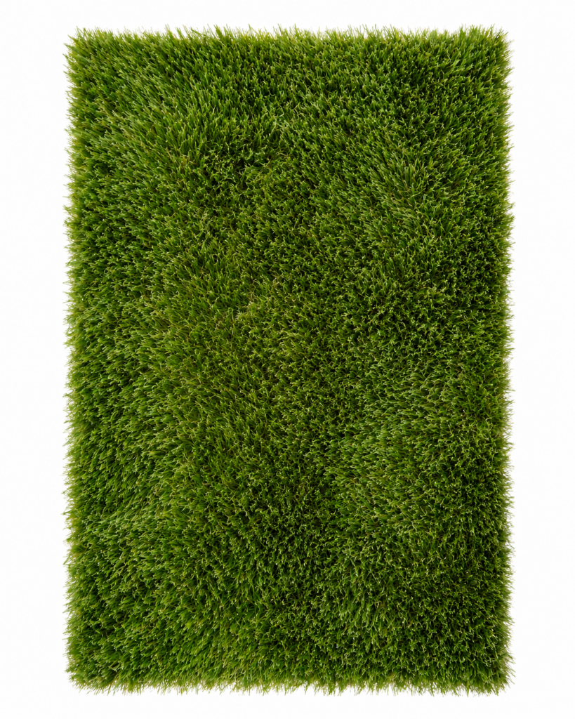 Chippimatto 50 × 80 cm 40 mm raffimaisella nukalla suoraan ylhäältä kuvattuna